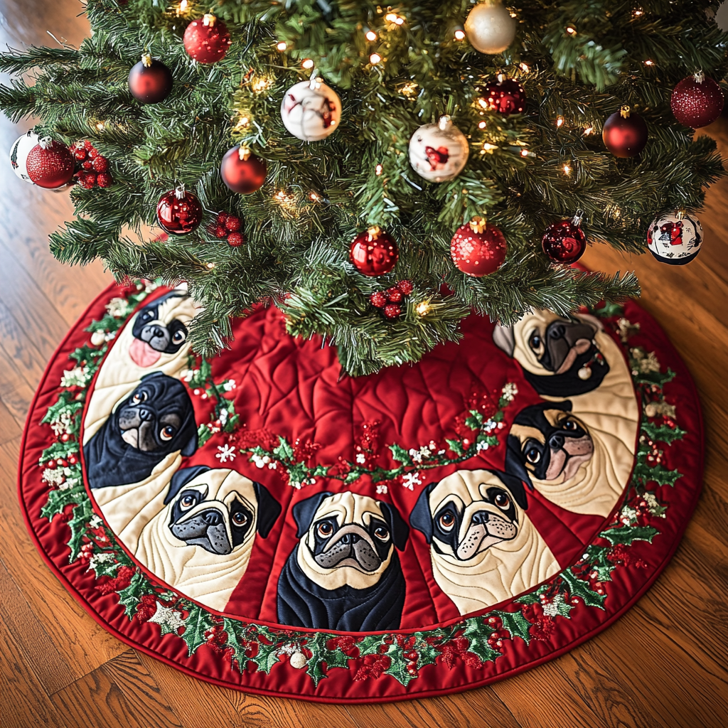 French Bulldog TAI111124403 Quilted Tree Skirt