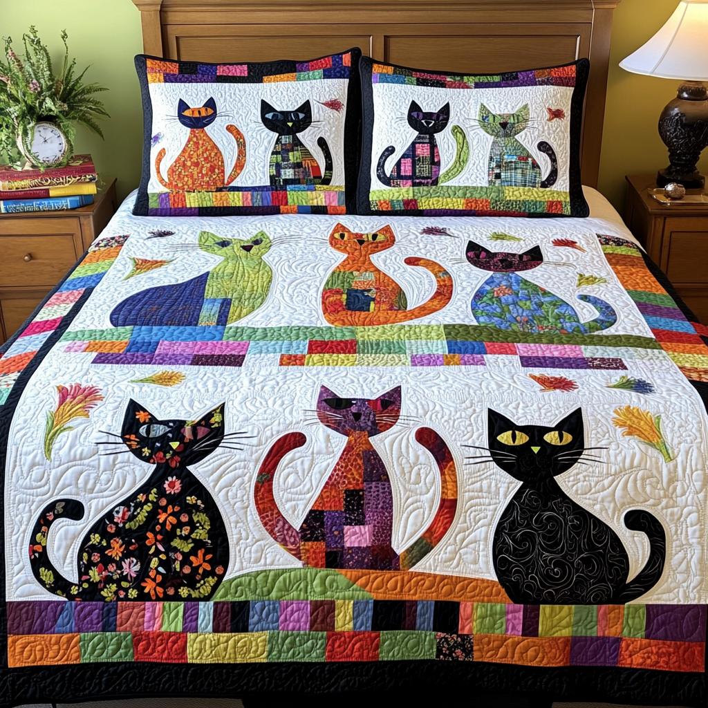 Cats TAI181024220 Quilt Bedding Set