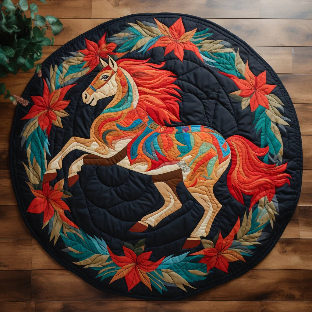 Horse TAI221223075 Quilted Round Mat