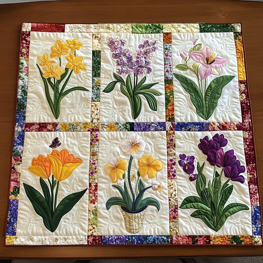 Spring Flowers DAI040225519 Quilted Placemats