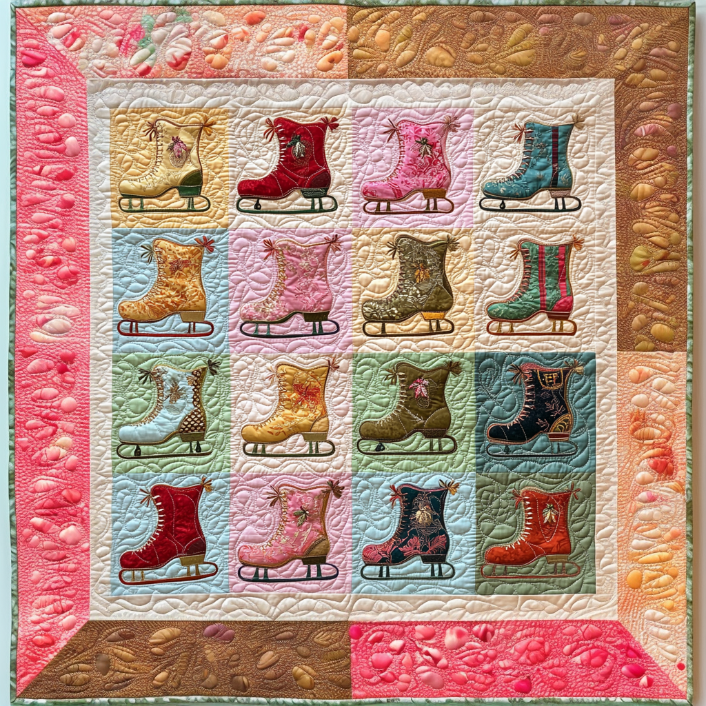 Ice Skate DAI040225152 Quilt Blanket