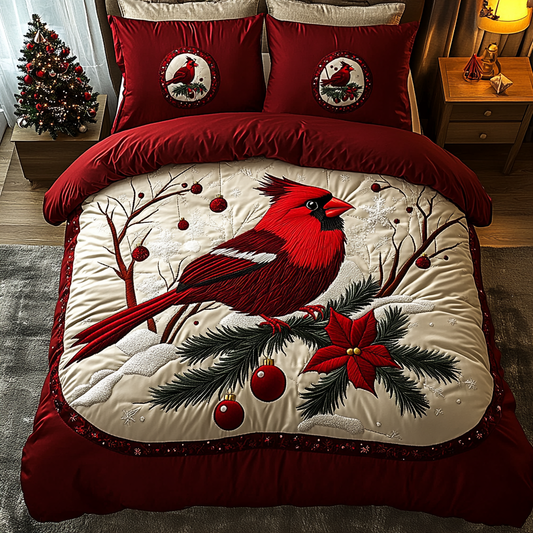 Christmas Cardinal TAI201124243 Quilt Bedding Set