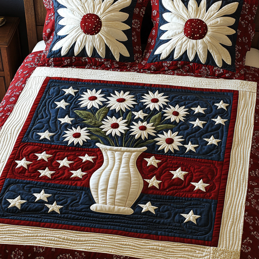 Patriotic Daisy Flower DAI200125056 Quilt Bedding Set