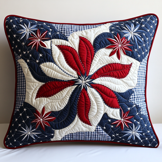 Patriotic Flower DAI040225348 Quilted Pillow Case