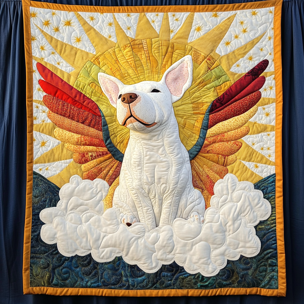 Bull Terrier Angel DAI150125050 Quilt Blanket