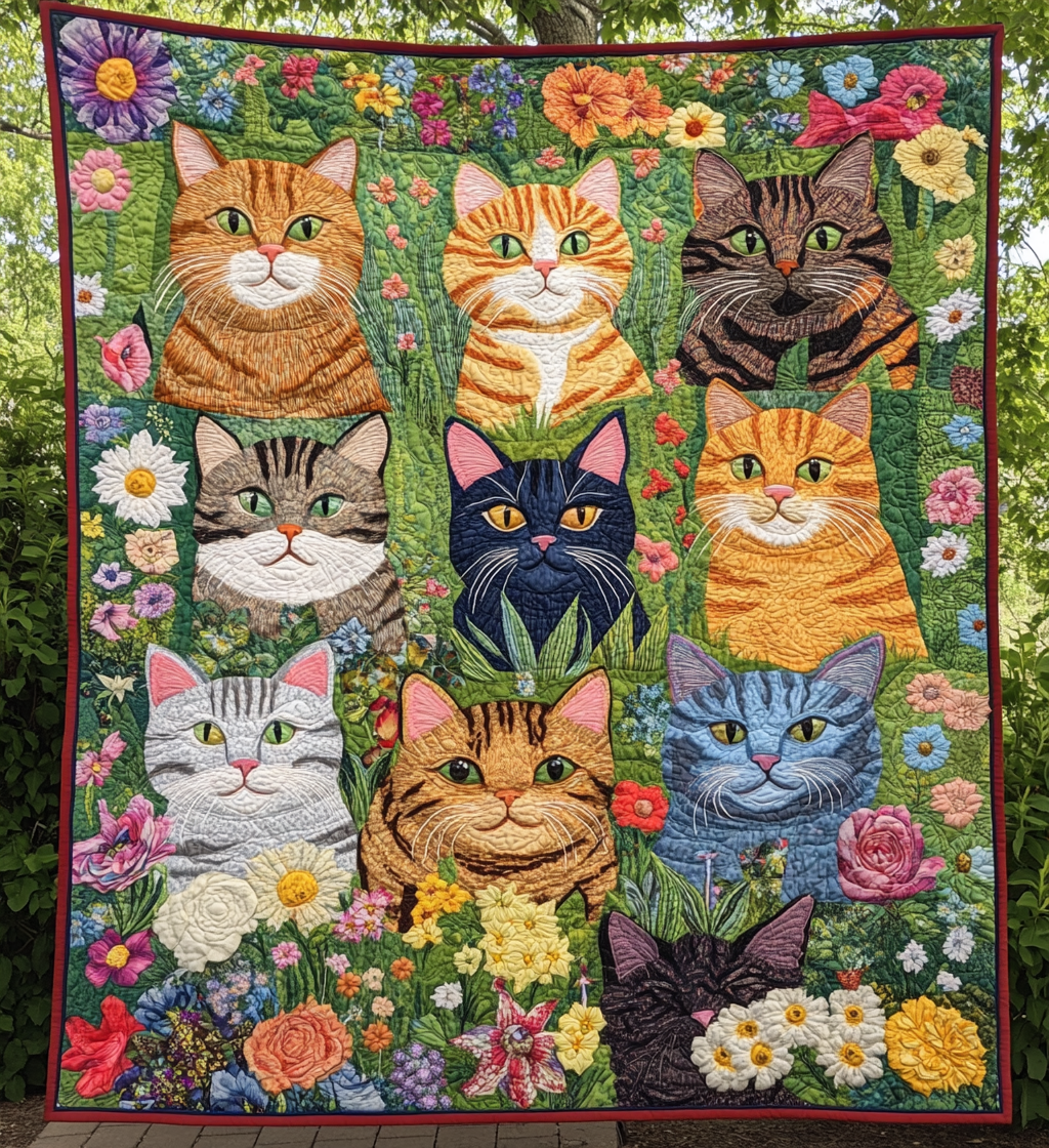 Cats In The Garden DAI200125193 Quilt Blanket