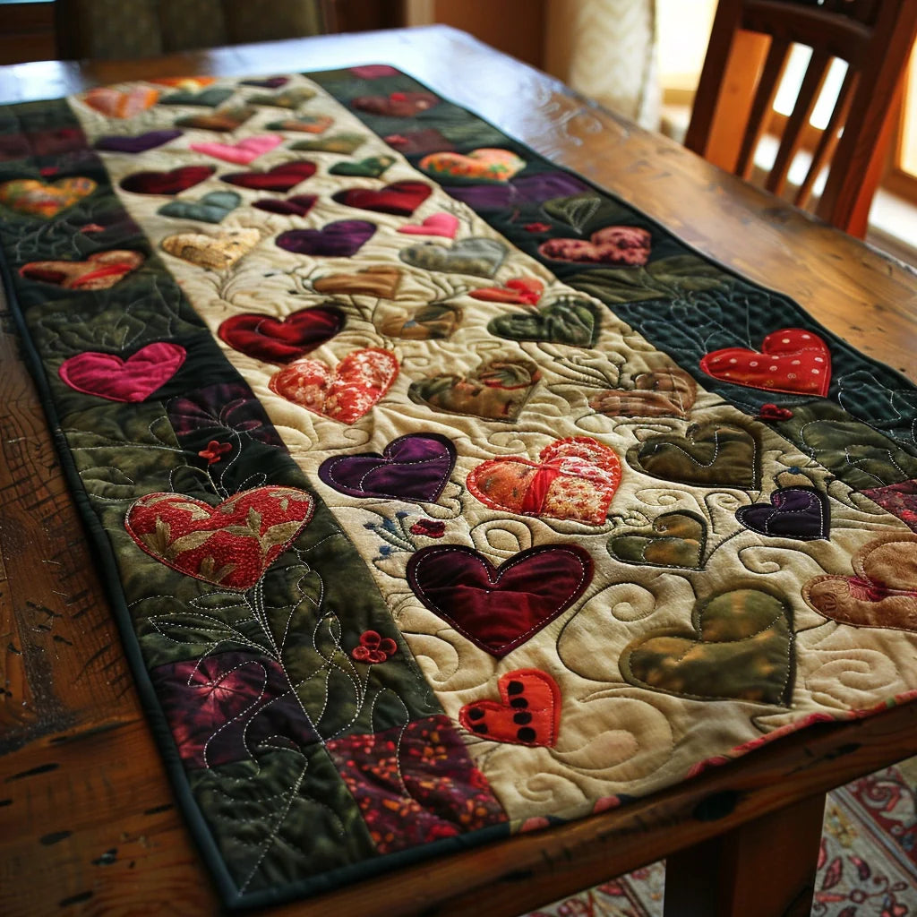 Heart TAI020324057 Quilted Table Runner