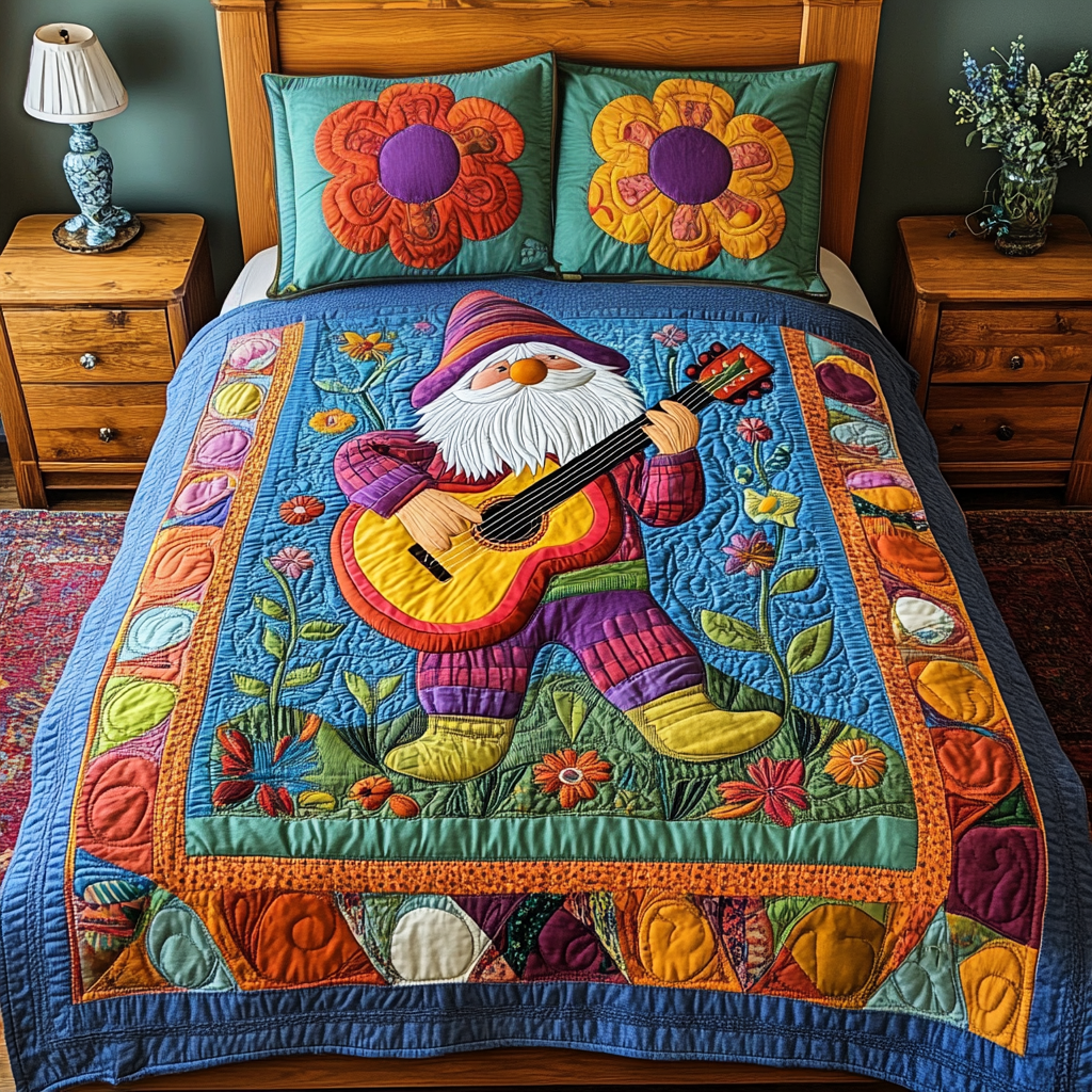 Gnome Guitarist DAI241224208 Quilt Bedding Set