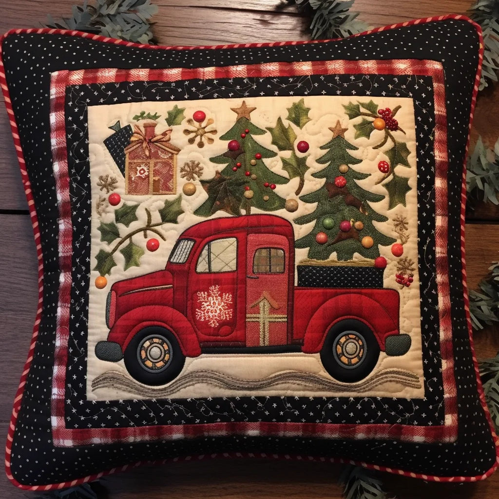 Christmas Truck TAI060324127 Quilted Pillow Case