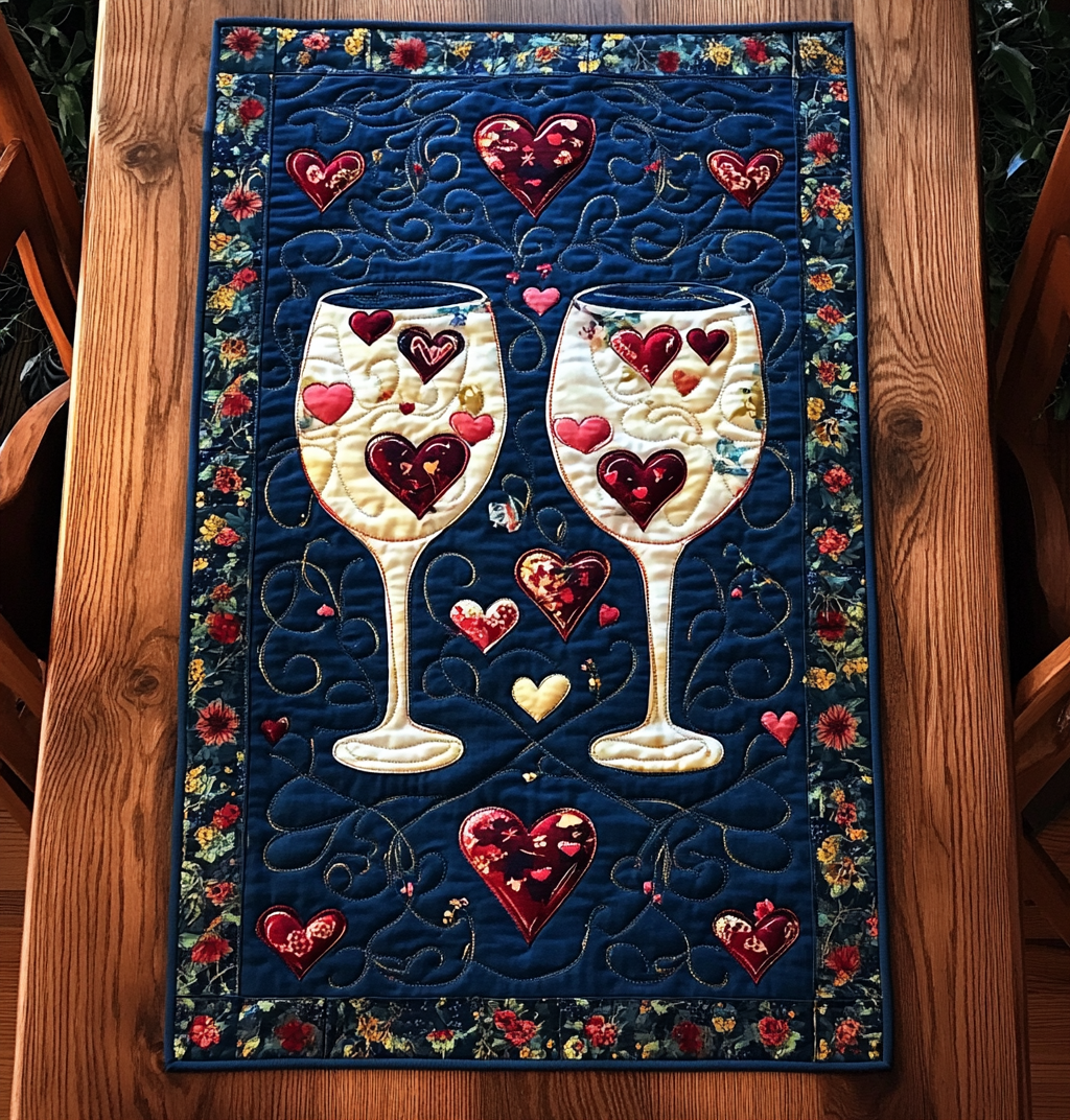 Wine Glass DAI110225381 Quilted Table Runner