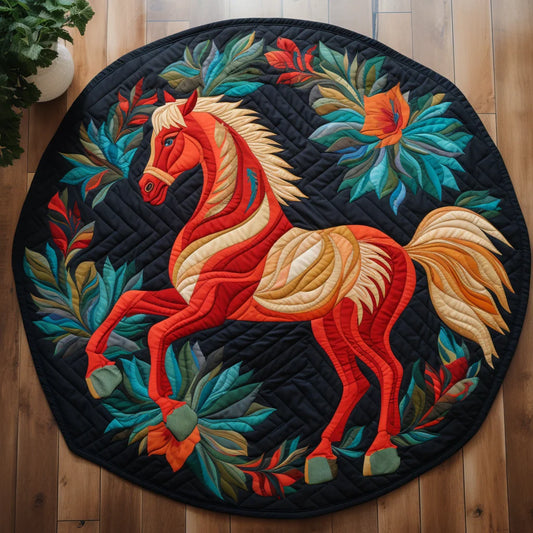 Horse TAI221223078 Quilted Round Mat