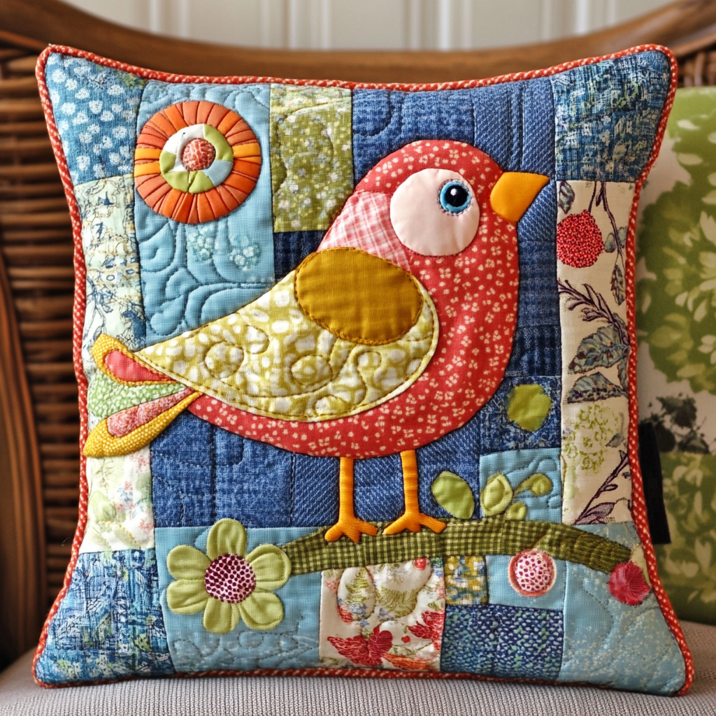 Bird TAI130824221 Quilted Pillow Case