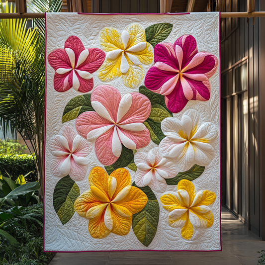 Plumeria Flower DAI040225119 Quilt Blanket