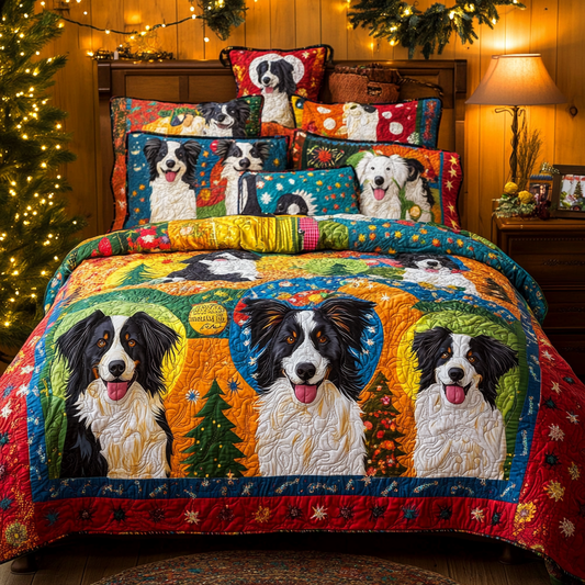 Border Collie TAI181024359 Quilt Bedding Set