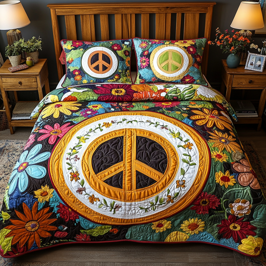 Hippie Peace DAI200125110 Quilt Bedding Set