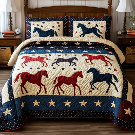 Patriotic Horse DAI280824297 Quilt Bedding Set