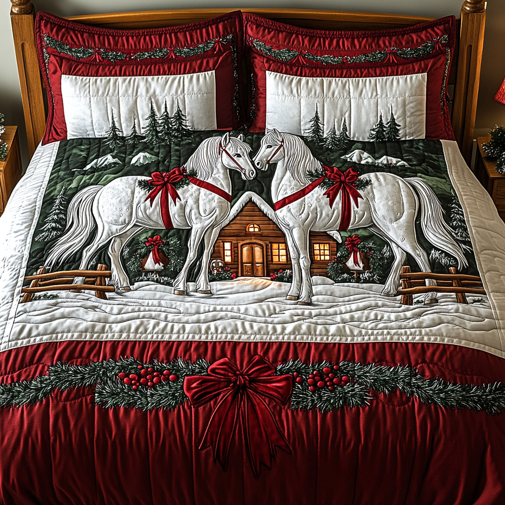 Christmas Horse TAI201124256 Quilt Bedding Set