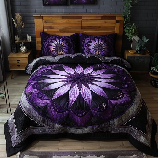 Purple Flower TAI170724030 Quilt Bedding Set