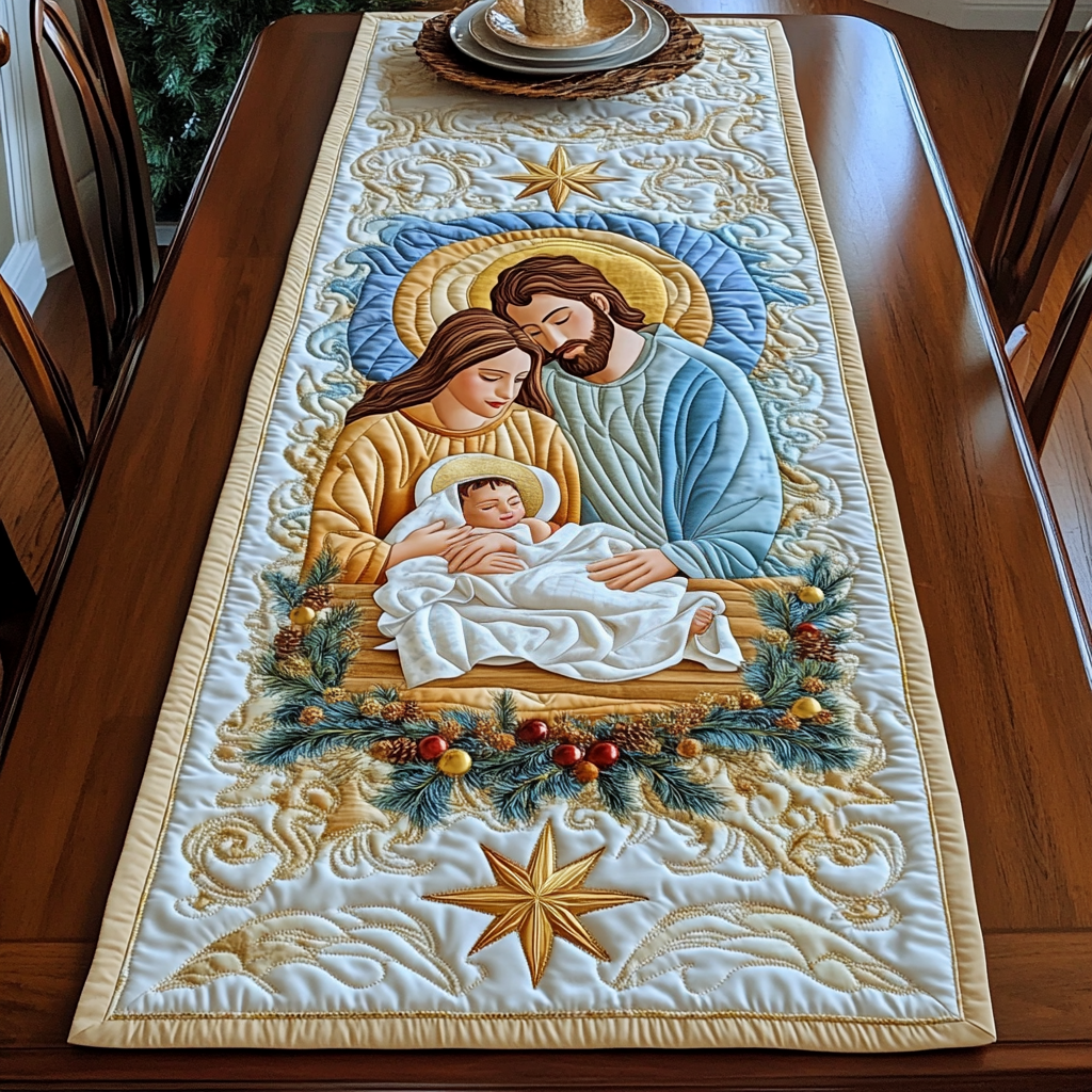 Nativity Scene TAI021024317 Quilted Table Runner