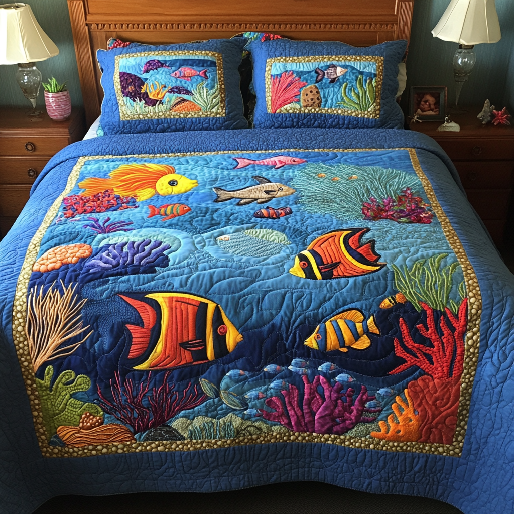 Fish DAI150125191 Quilt Bedding Set