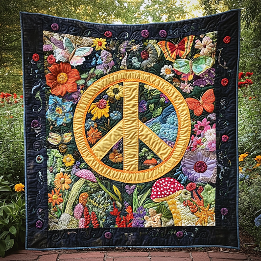 Hippie Peace DAI150125080 Quilt Blanket