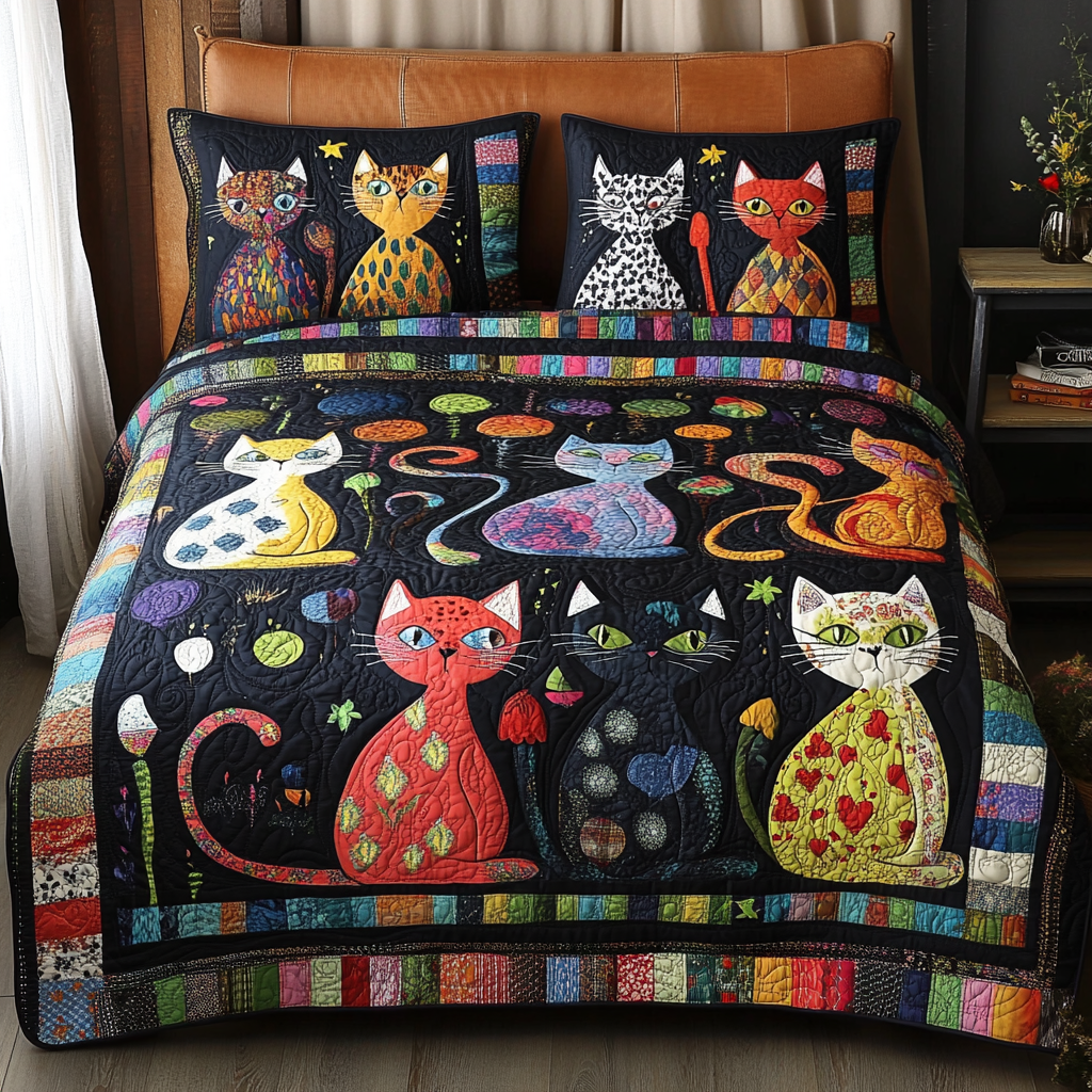 Cats TAI181024242 Quilt Bedding Set