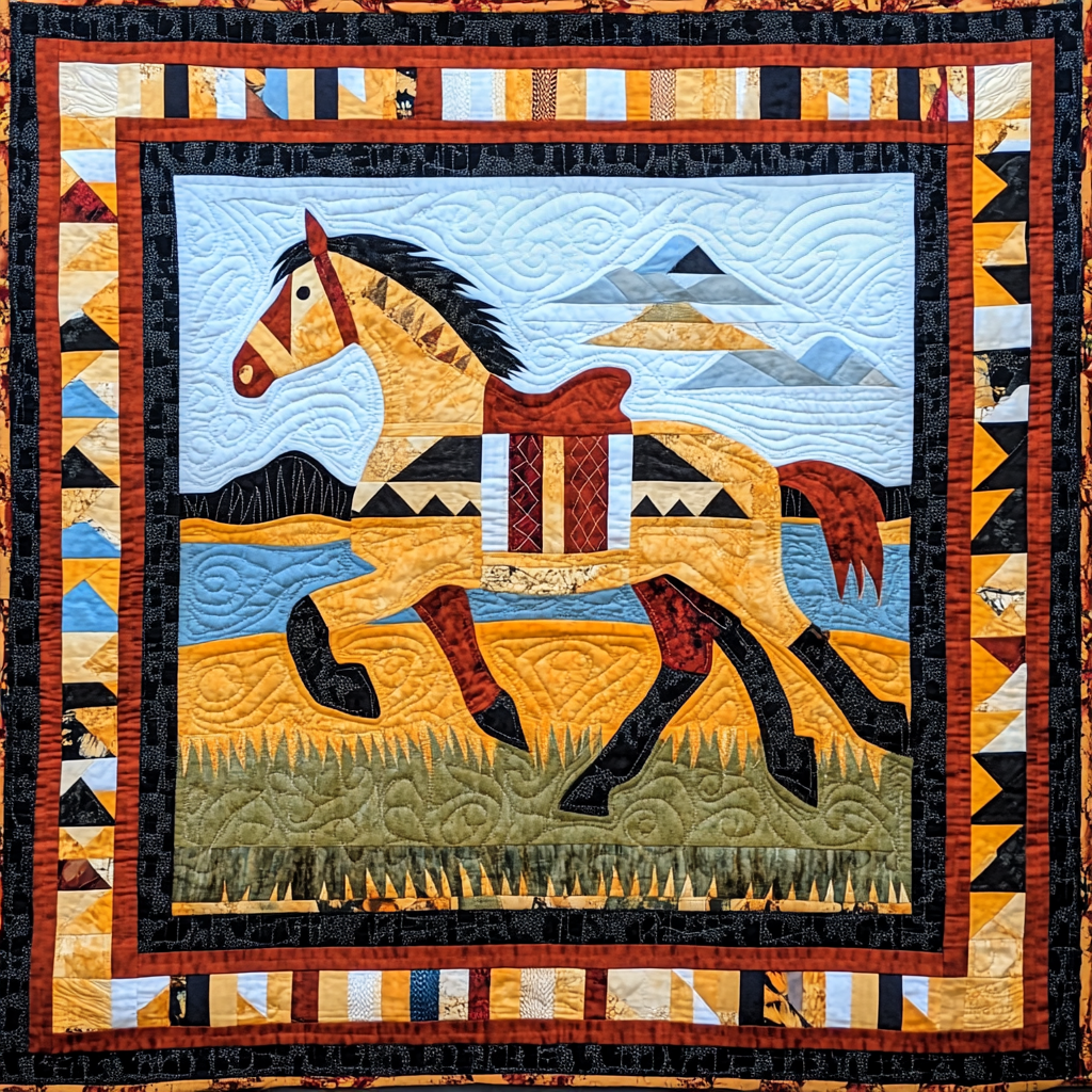 Native American Horse DAI090924085 Quilt Blanket