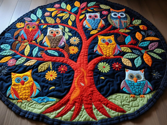 Owl Tree TAI221223068 Quilted Round Mat