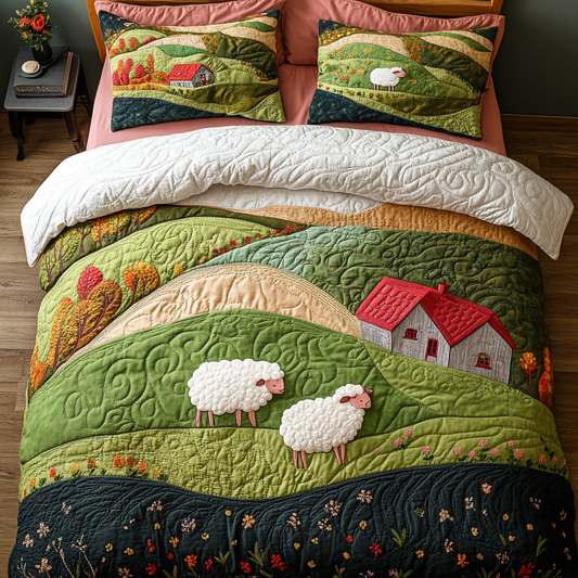 Farm House Sheep DAI150125234 Quilt Bedding Set