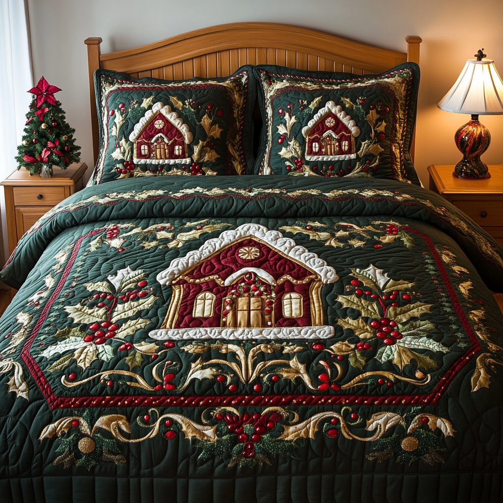 Christmas House DAI111124606 Quilt Bedding Set