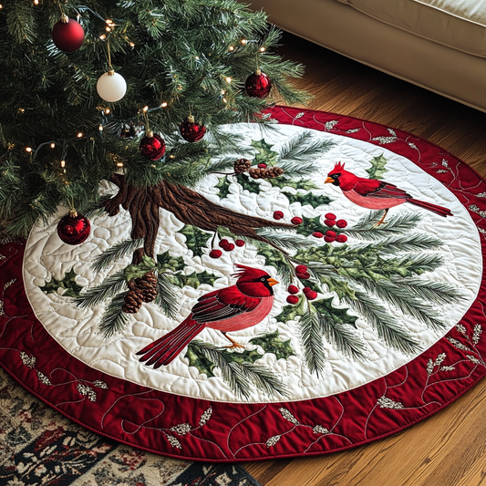 Christmas Cardinal TAI021024098 Quilted Tree Skirt