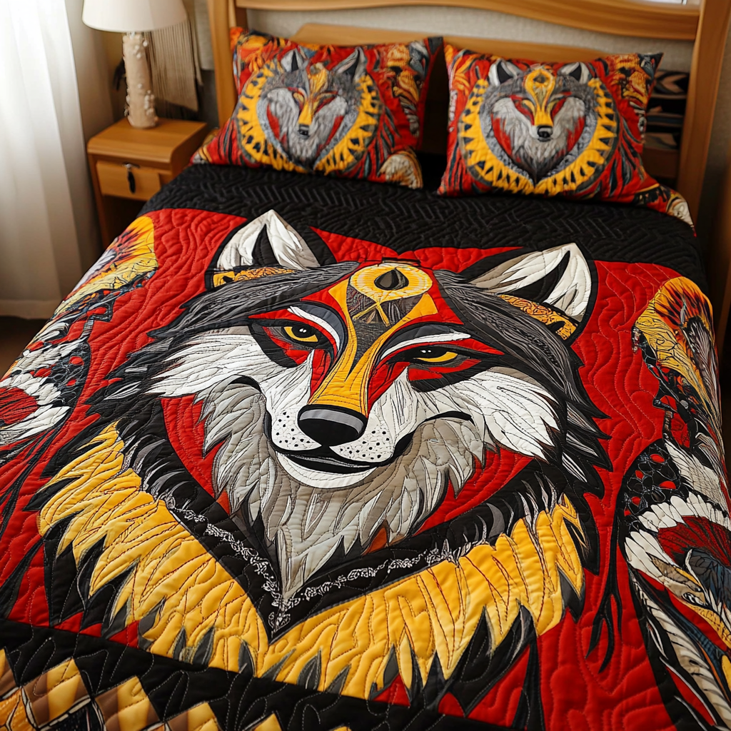 Native American Wolf DAI171224193 Quilt Bedding Set