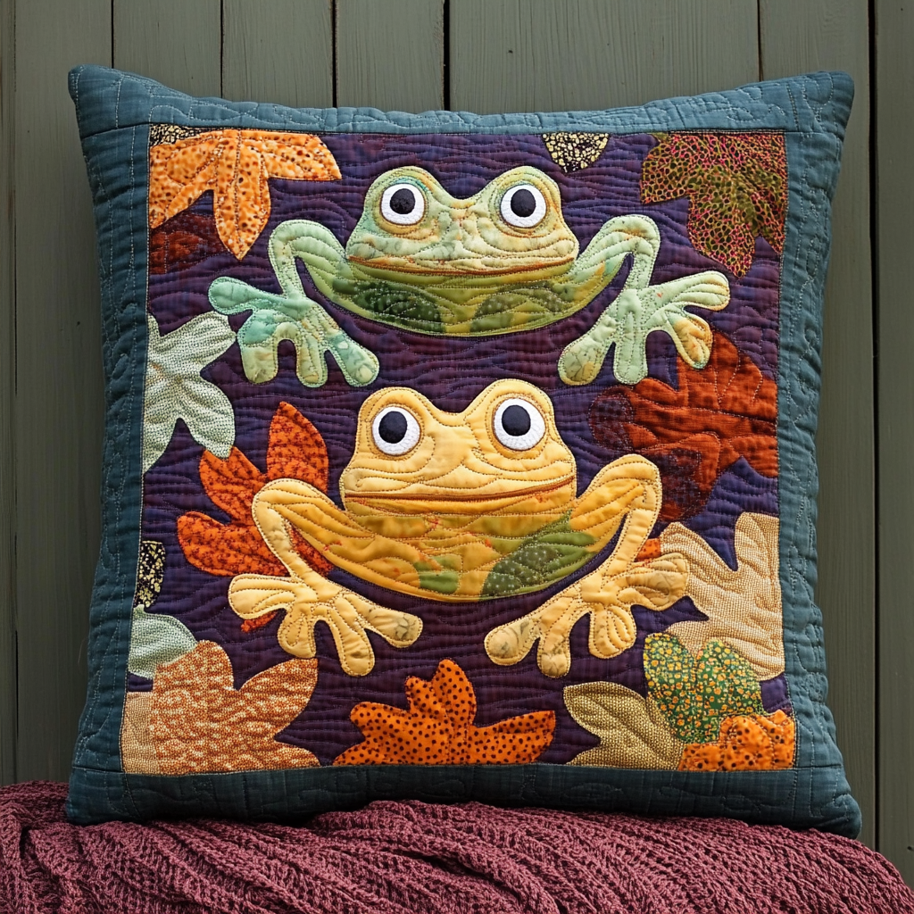 Frog DAI221024322 Quilted Pillow Case