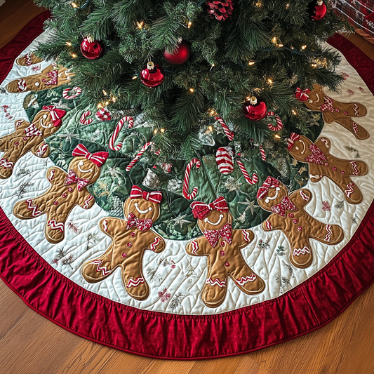 Christmas Gingerbread Men TAI041024155 Quilted Tree Skirt