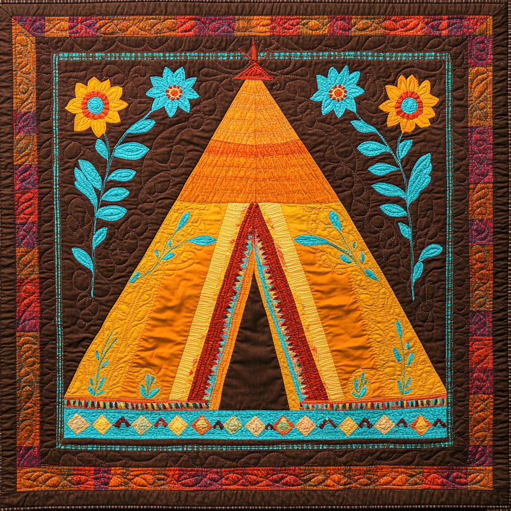 Native American Teepee DAI230924071 Quilt Blanket