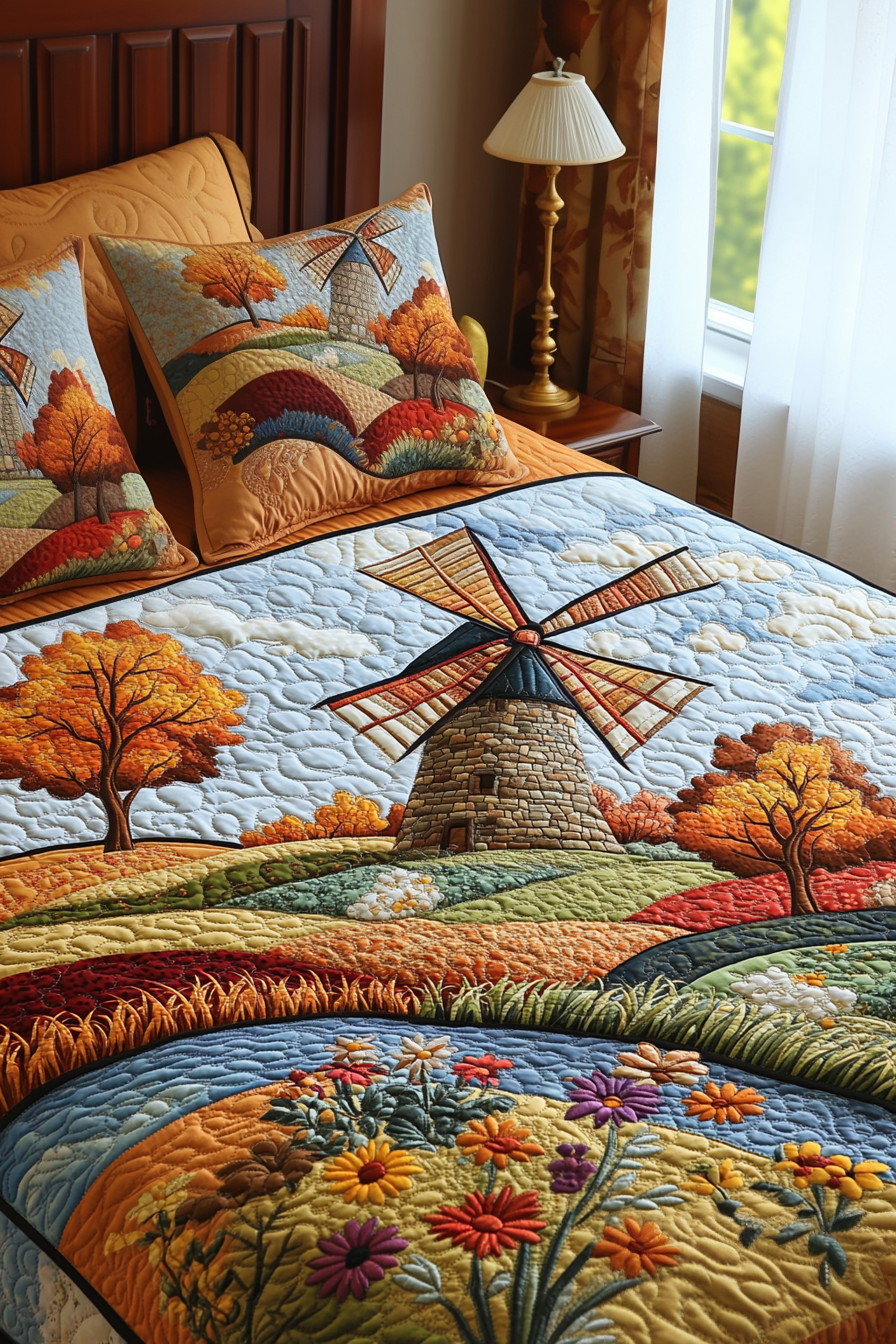 Windmill Field DAI150125283 Quilt Bedding Set
