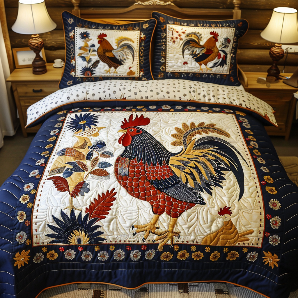 Rooster TAI251124052 Quilt Bedding Set