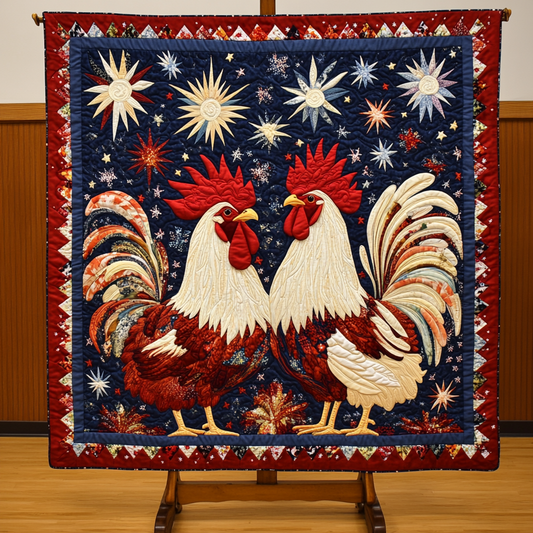 Patriotic Rooster DAI110225092 Quilt Blanket