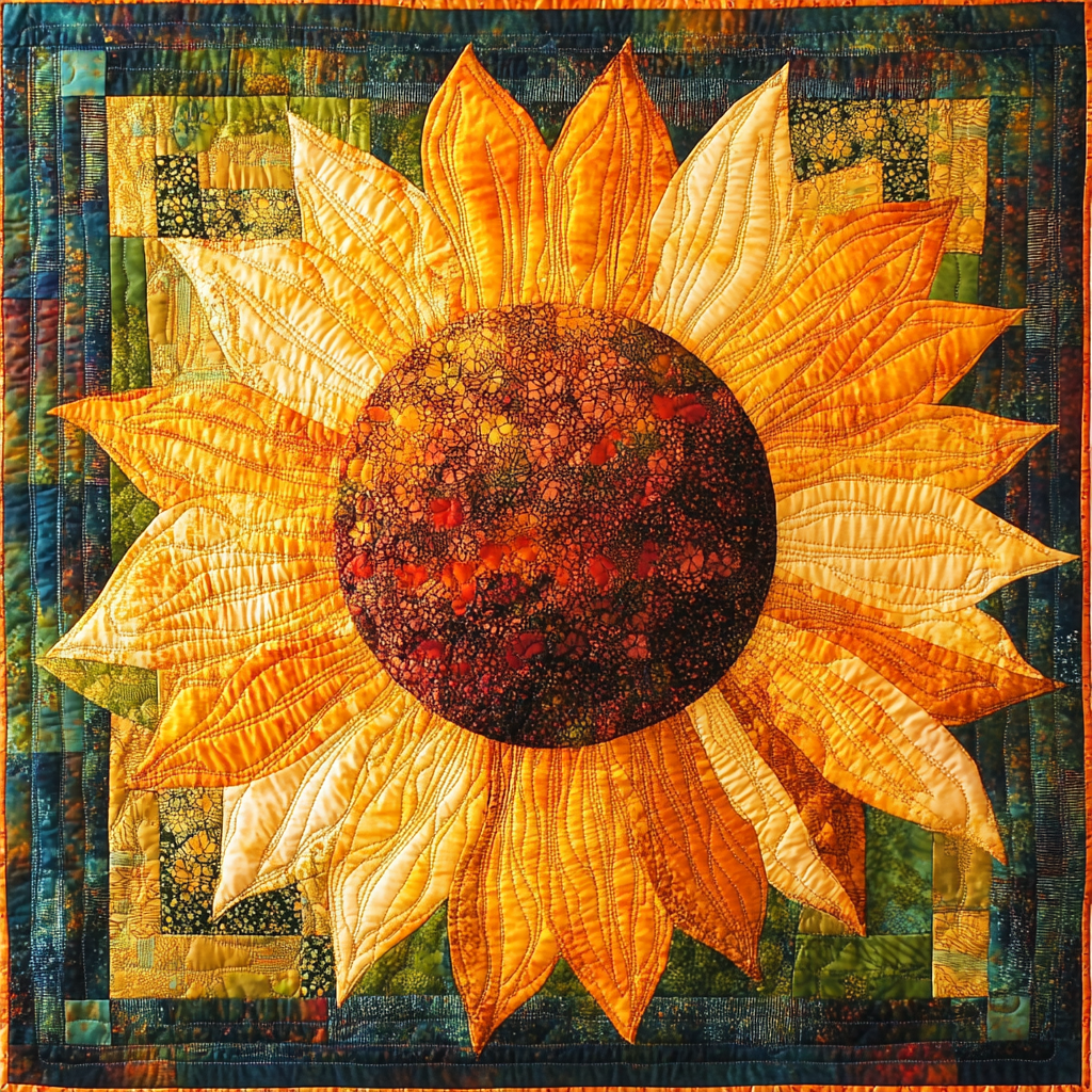 Sunflower Alpha Pattern Sunflower DAI070824134 Quilt Blanket – Alpha Quilt