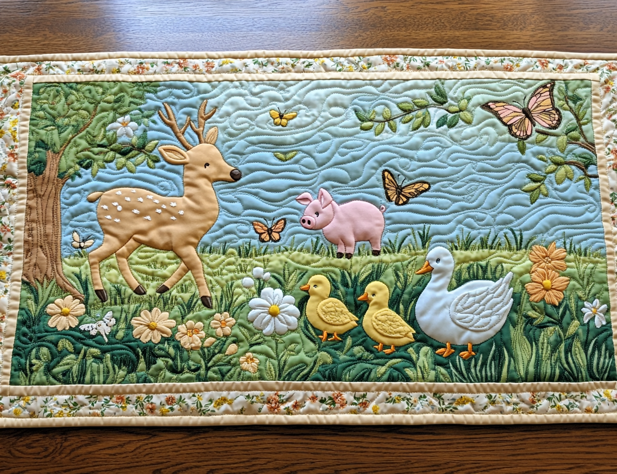 Farm Animal DAI040225476 Quilted Table Runner