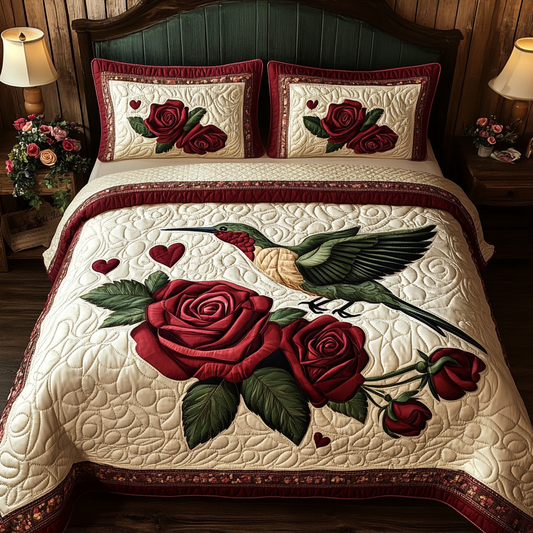 Rose Hummingbird DAI241224274 Quilt Bedding Set