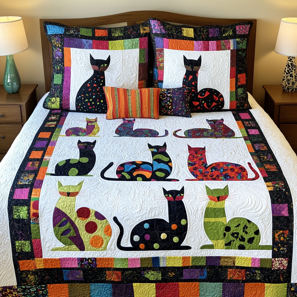 Cats TAI181024219 Quilt Bedding Set