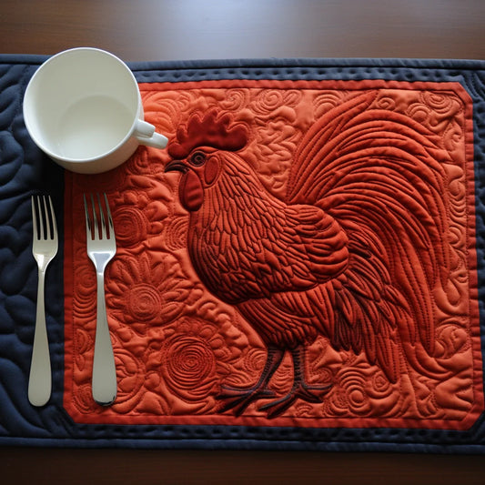 Rooster TAI261223162 Quilted Placemats