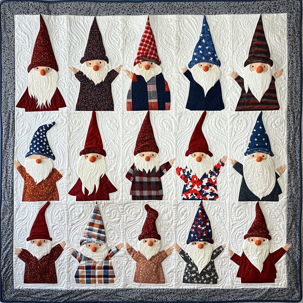 Patriotic Gnome TAI260924048 Quilt Blanket