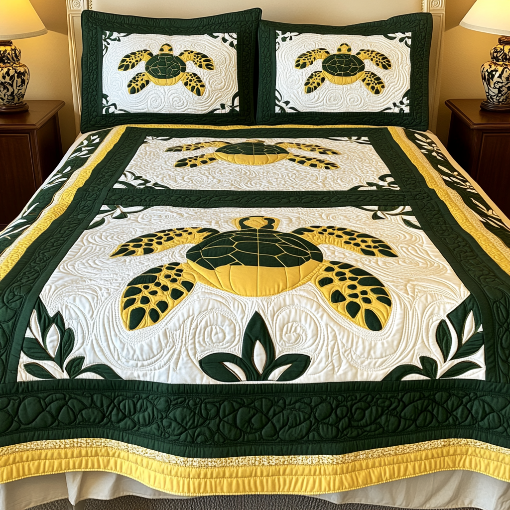 Hawaiian Turtle DAI040225223 Quilt Bedding Set