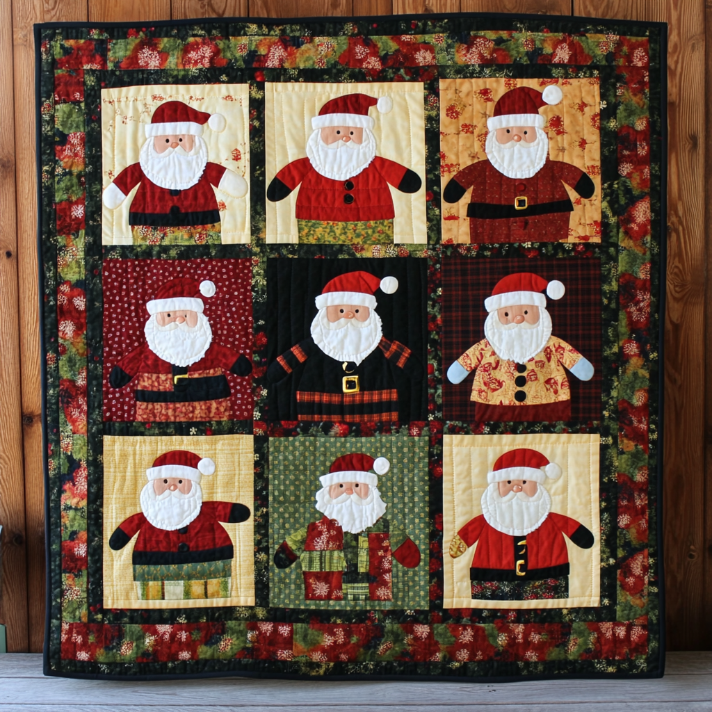 Santa Alpha Pattern Christmas Santa DAI190824113 Quilt Blanket – Alpha Quilt