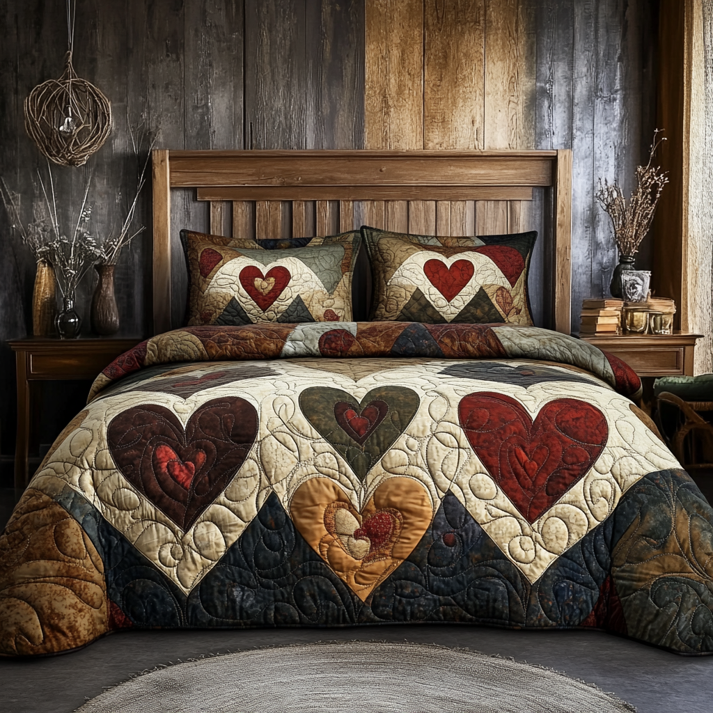 Heart TAI121024030 Quilt Bedding Set