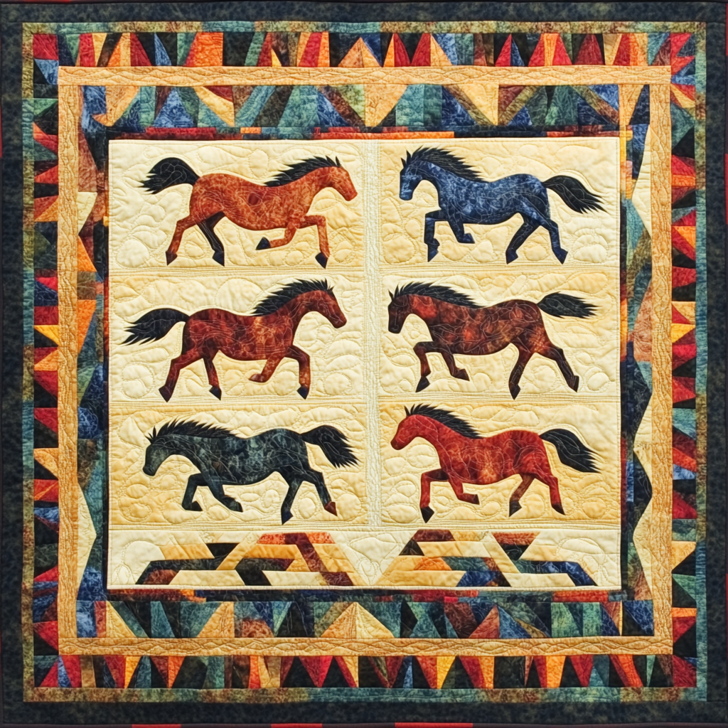 Native American Horse DAI040924187 Quilt Blanket