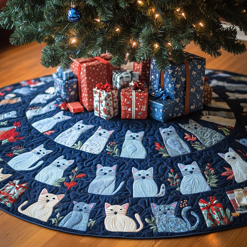 Cat DAI221024302 Quilted Tree Skirt