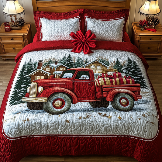 Christmas Truck TAI201124340 Quilt Bedding Set